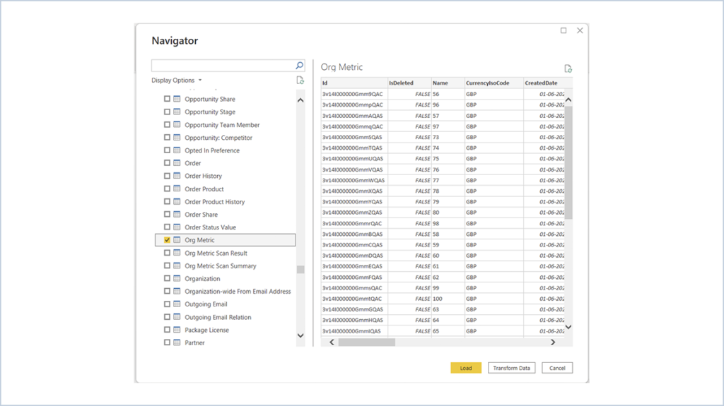 Salesforce to Power BI 