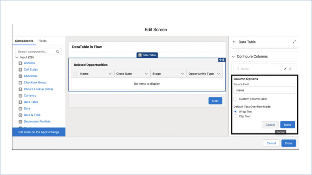 Data Table In Flow